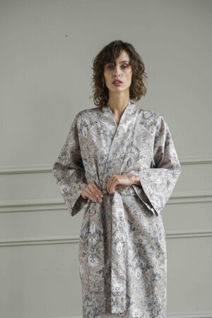 Frown town stretch Kimono satīna halāts Heritage Cashmere - Mieganams