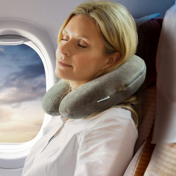 Empty seats in airplane cabin.