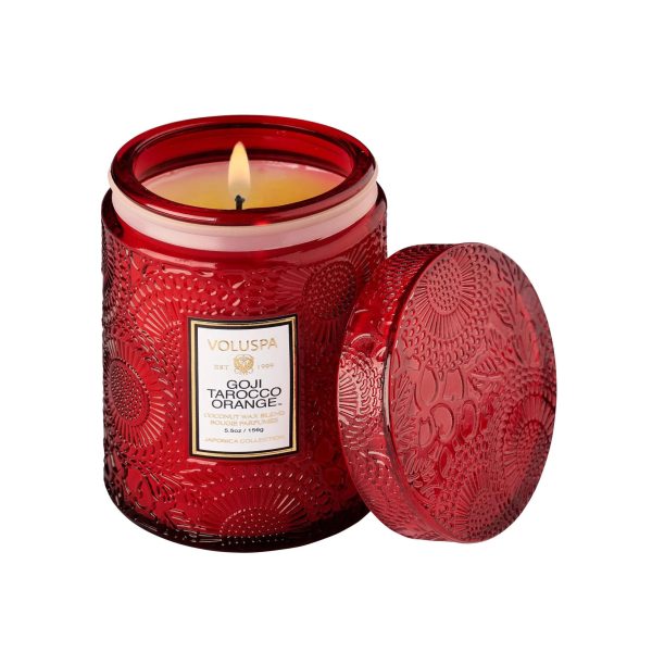 Voluspa aromātiskā svece Goji Tarocco Orange stikla ar vāciņu