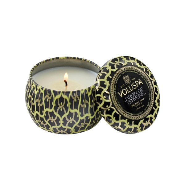 Voluspa aromātiskās sveces Jardin De Verveine metāla trauciņā